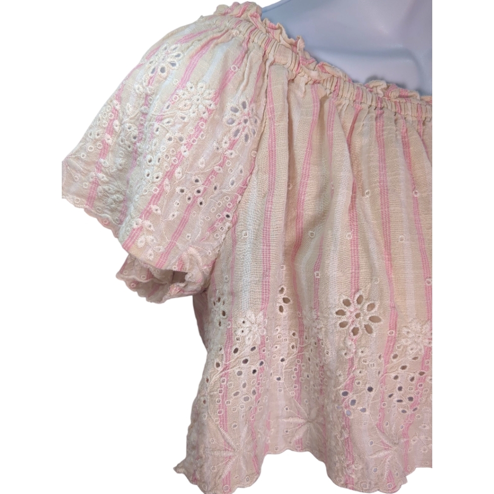 LoveShackFancy Eyelet Lace Stephanie Crop Top SZ Medium - Picture 4 of 13